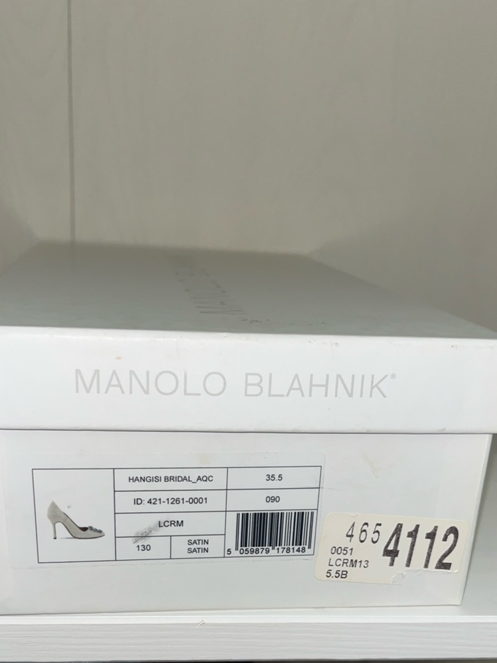 Manolo Blahnik Hangisi 90 Satin Pump with Blue Crystal Buckle 35.5 - Picture 14 of 15